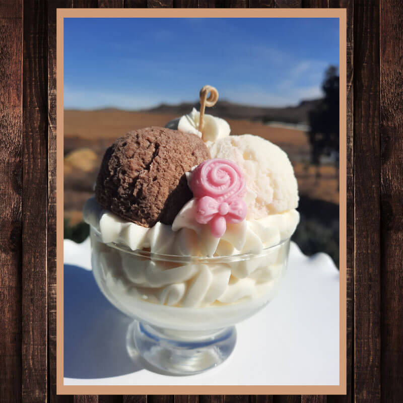 Neapolitan Ice Cream Dessert Candle - Image 2